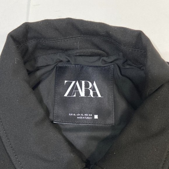 Zara Snap Button-Up Heavy Women's Shirt Black - Size XL - Picture 2 of 5